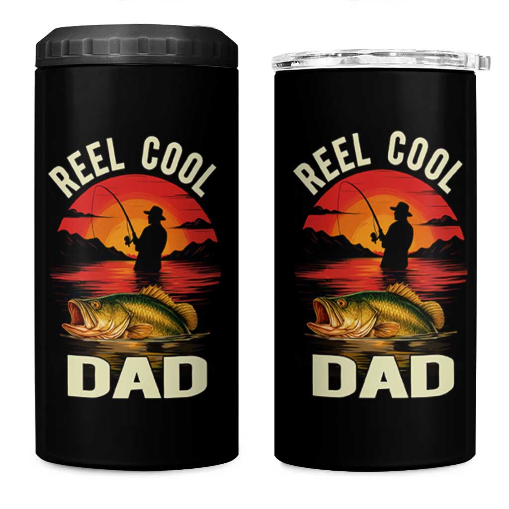 Funny Fishing Dad 4 in 1 Can Cooler Tumbler Reel Cool Dad - Wonder Print Shop