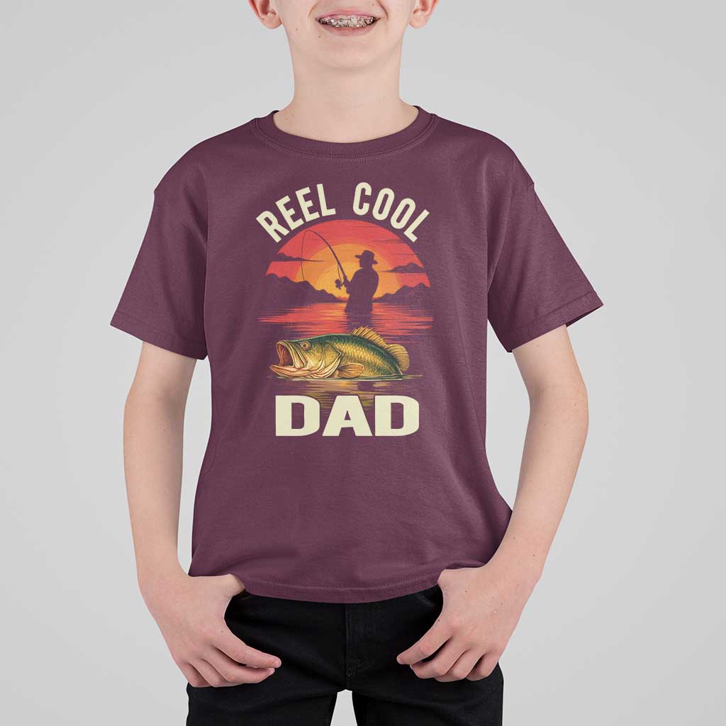 Funny Fishing Dad T Shirt For Kid Reel Cool Dad - Wonder Print Shop