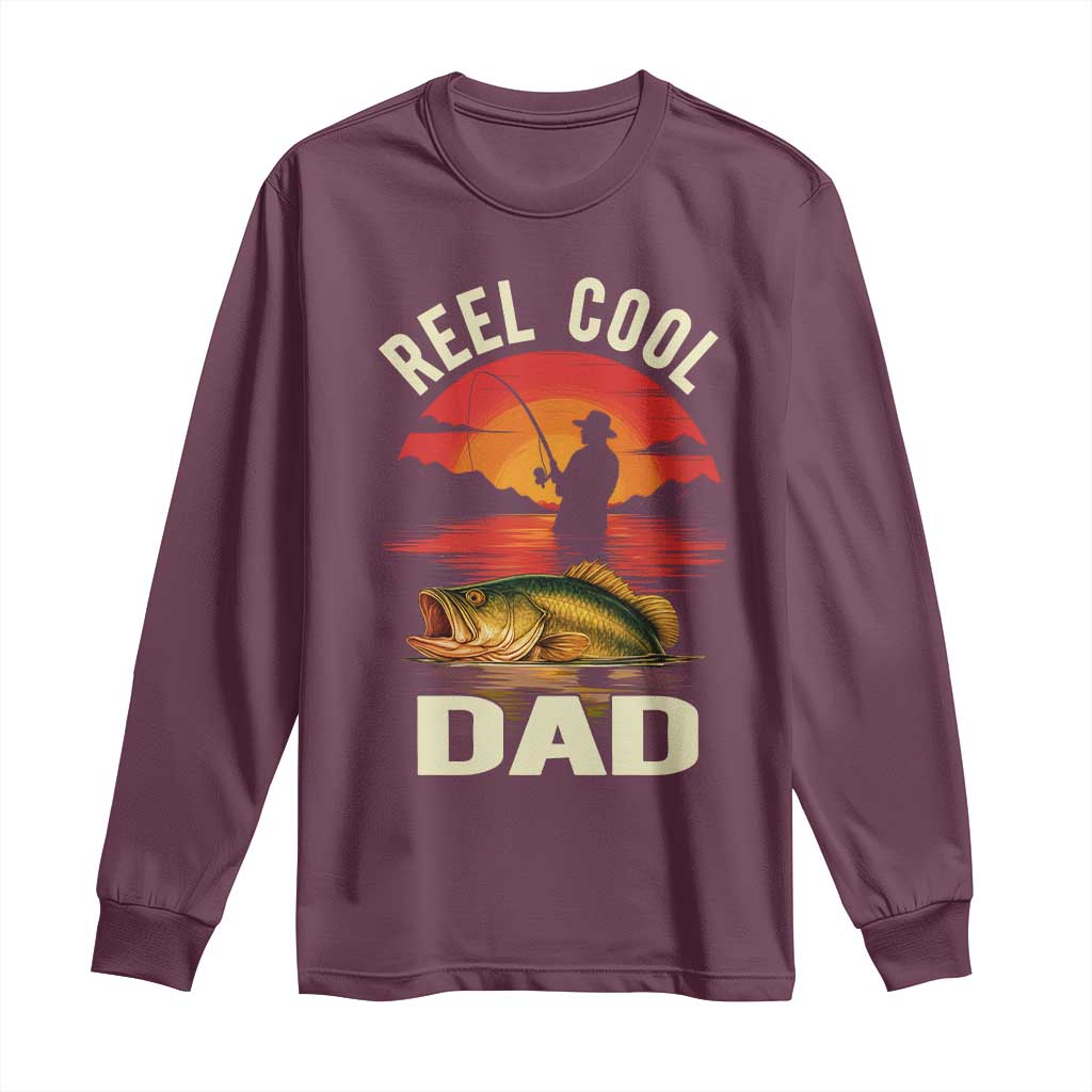 Funny Fishing Dad Long Sleeve Shirt Reel Cool Dad - Wonder Print Shop