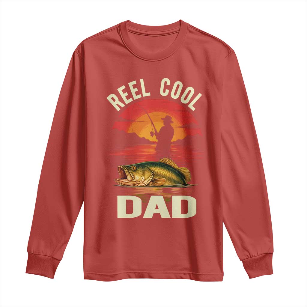 Funny Fishing Dad Long Sleeve Shirt Reel Cool Dad - Wonder Print Shop