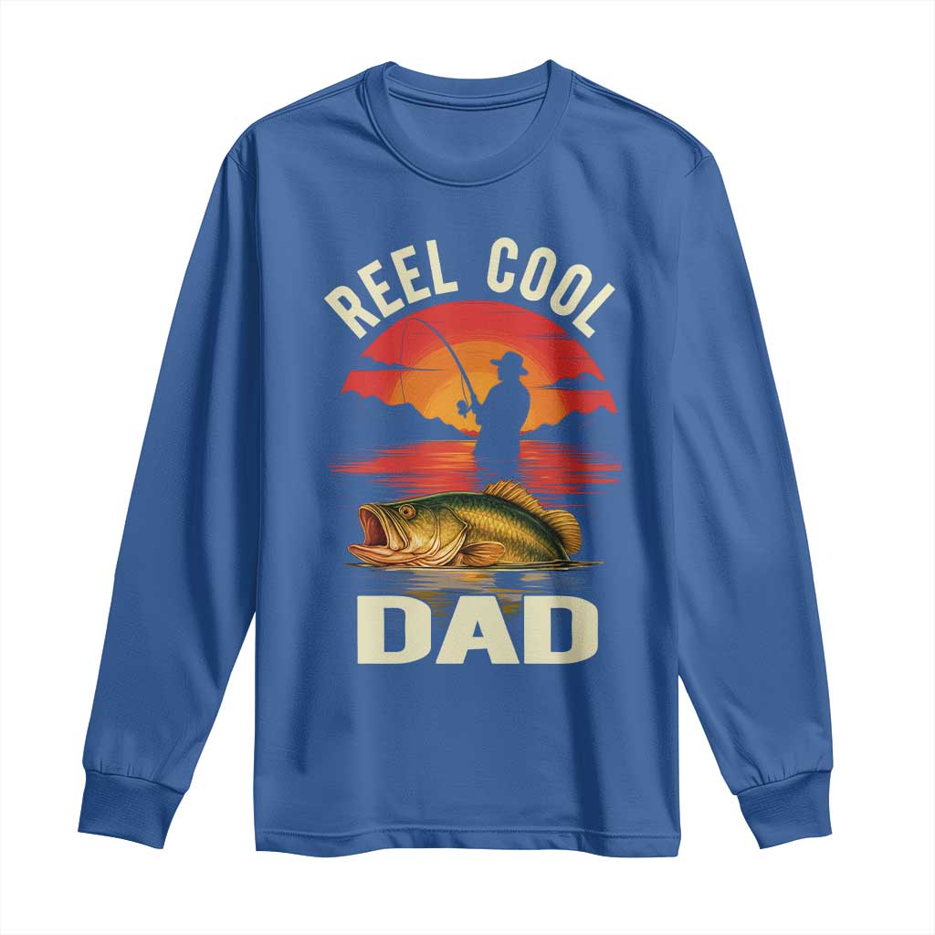 Funny Fishing Dad Long Sleeve Shirt Reel Cool Dad - Wonder Print Shop