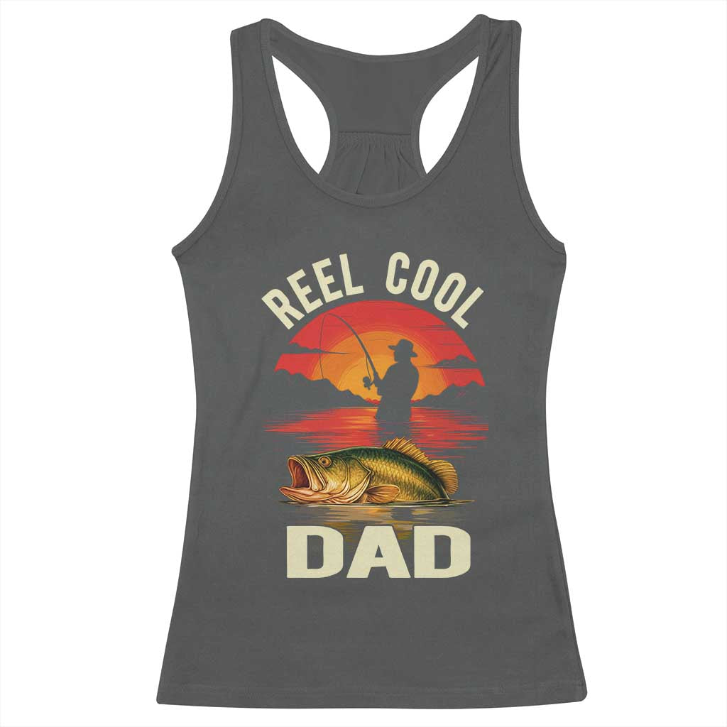 Funny Fishing Dad Racerback Tank Top Reel Cool Dad - Wonder Print Shop