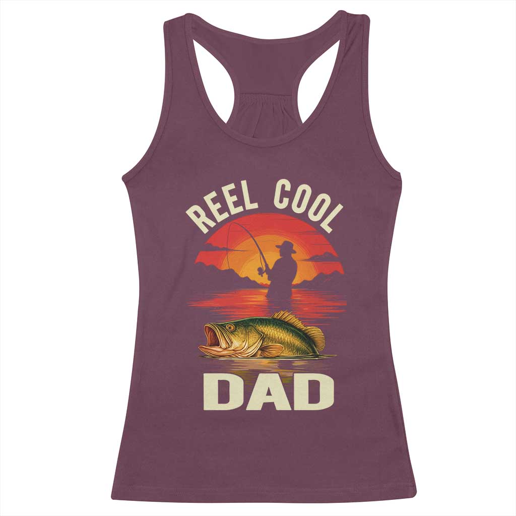 Funny Fishing Dad Racerback Tank Top Reel Cool Dad - Wonder Print Shop