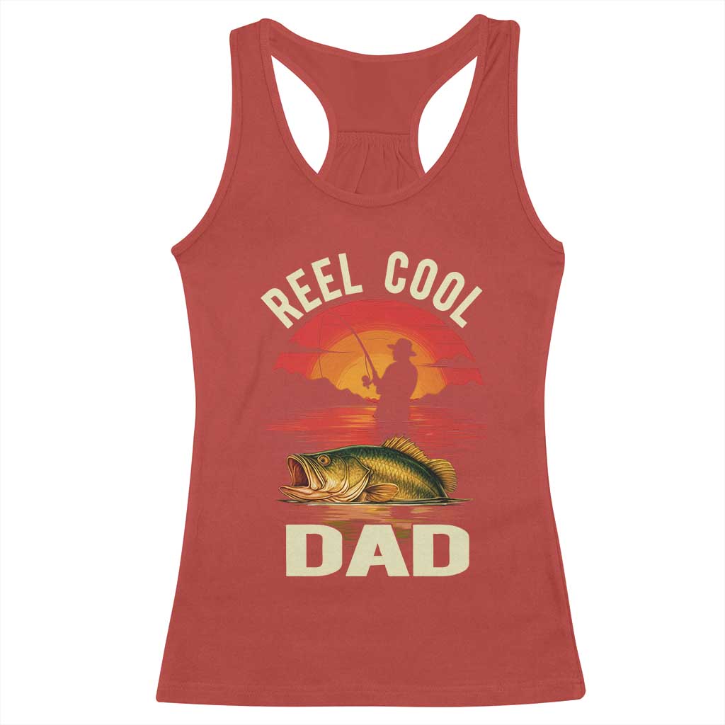 Funny Fishing Dad Racerback Tank Top Reel Cool Dad - Wonder Print Shop