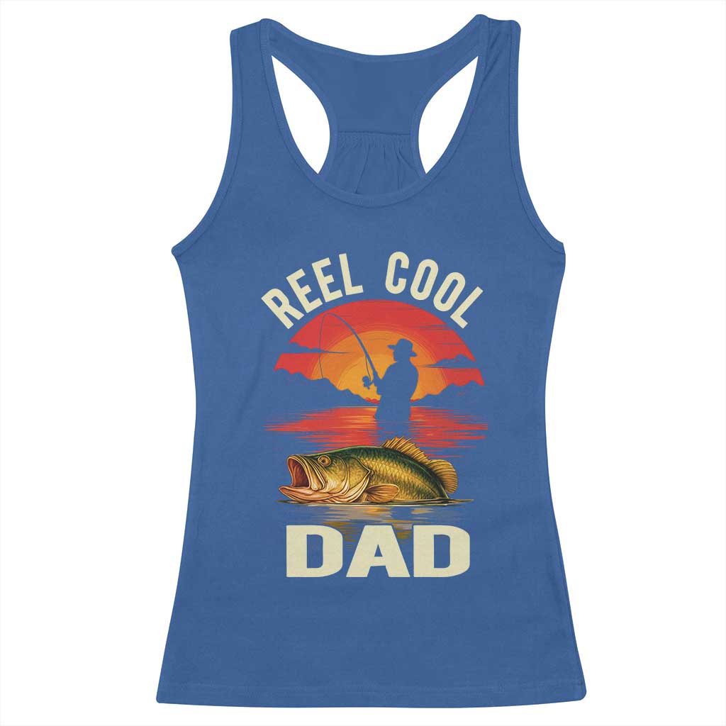 Funny Fishing Dad Racerback Tank Top Reel Cool Dad - Wonder Print Shop