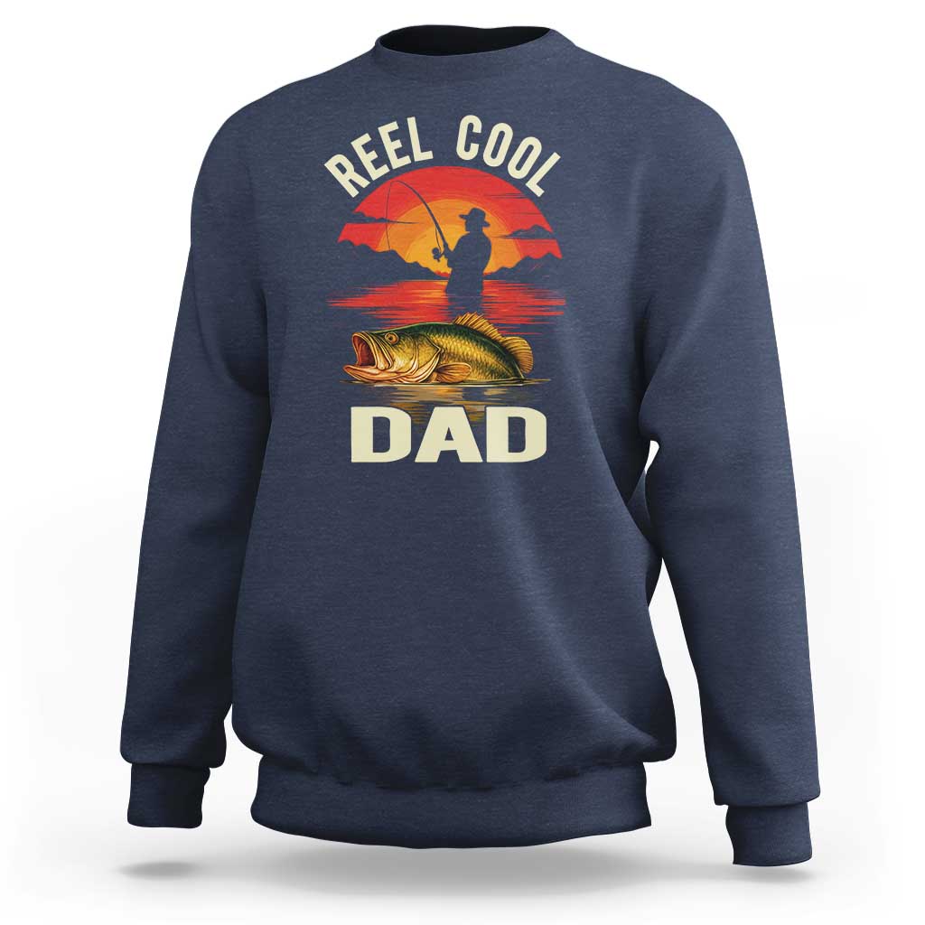 Funny Fishing Dad Sweatshirt Reel Cool Dad - Wonder Print Shop
