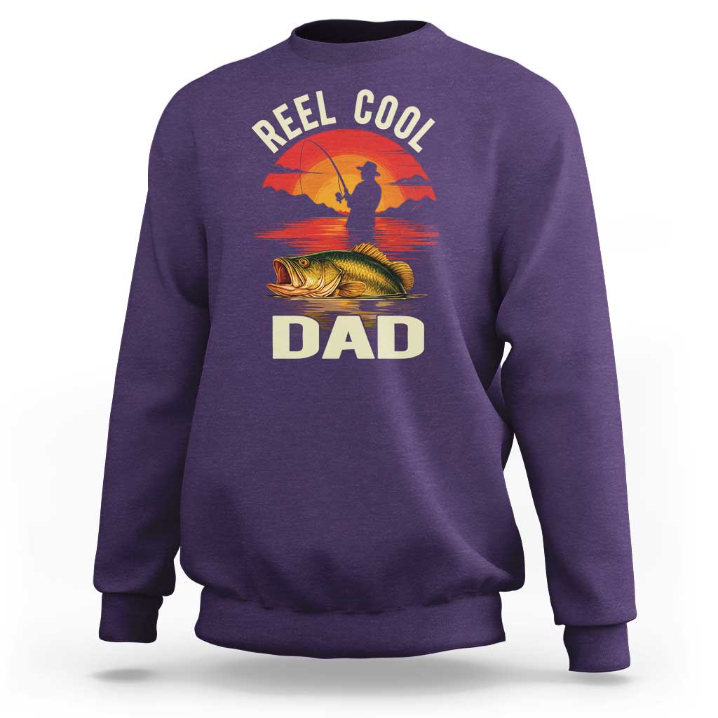 Funny Fishing Dad Sweatshirt Reel Cool Dad - Wonder Print Shop