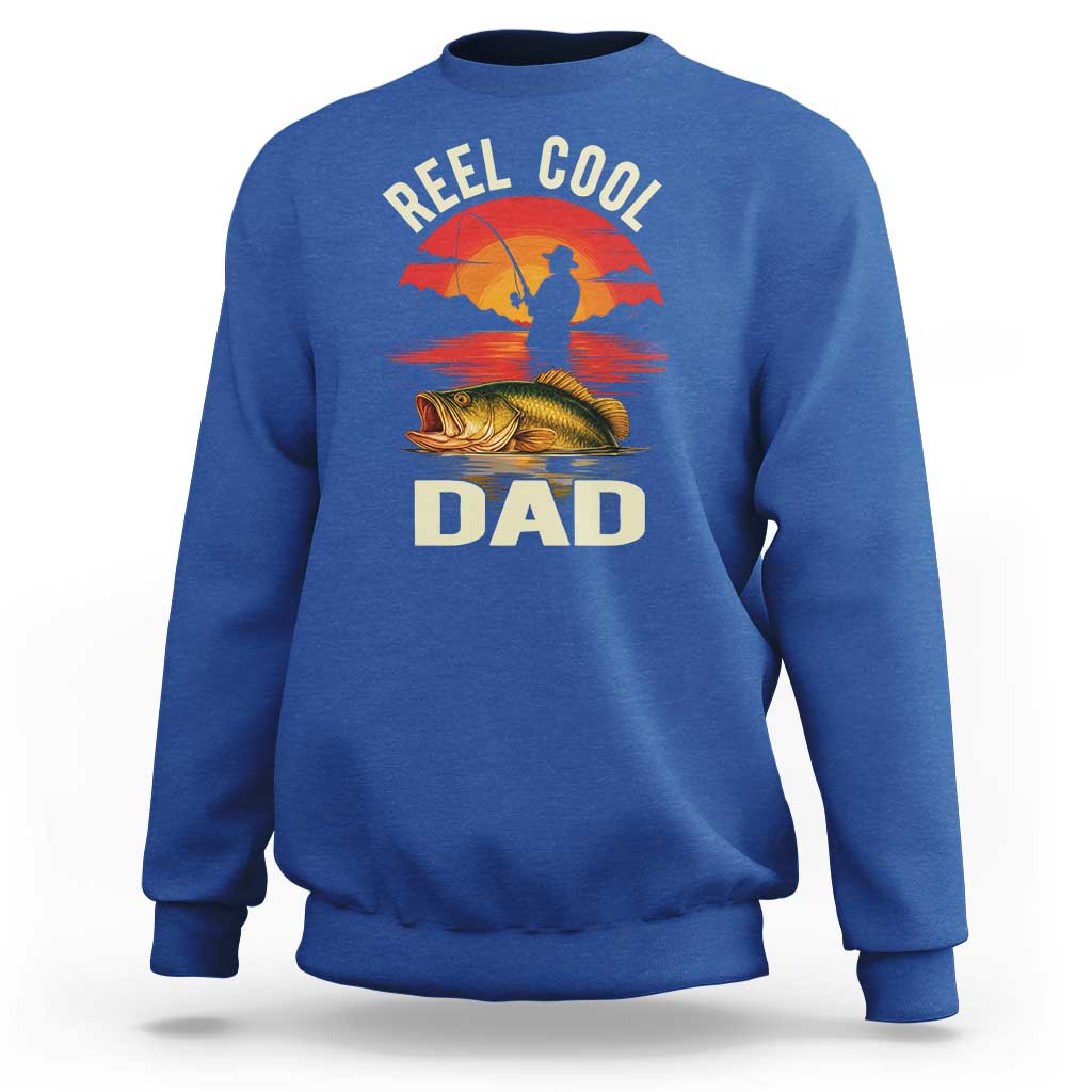 Funny Fishing Dad Sweatshirt Reel Cool Dad - Wonder Print Shop
