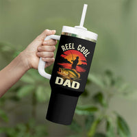 Funny Fishing Dad Tumbler With Handle Reel Cool Dad - Wonder Print Shop
