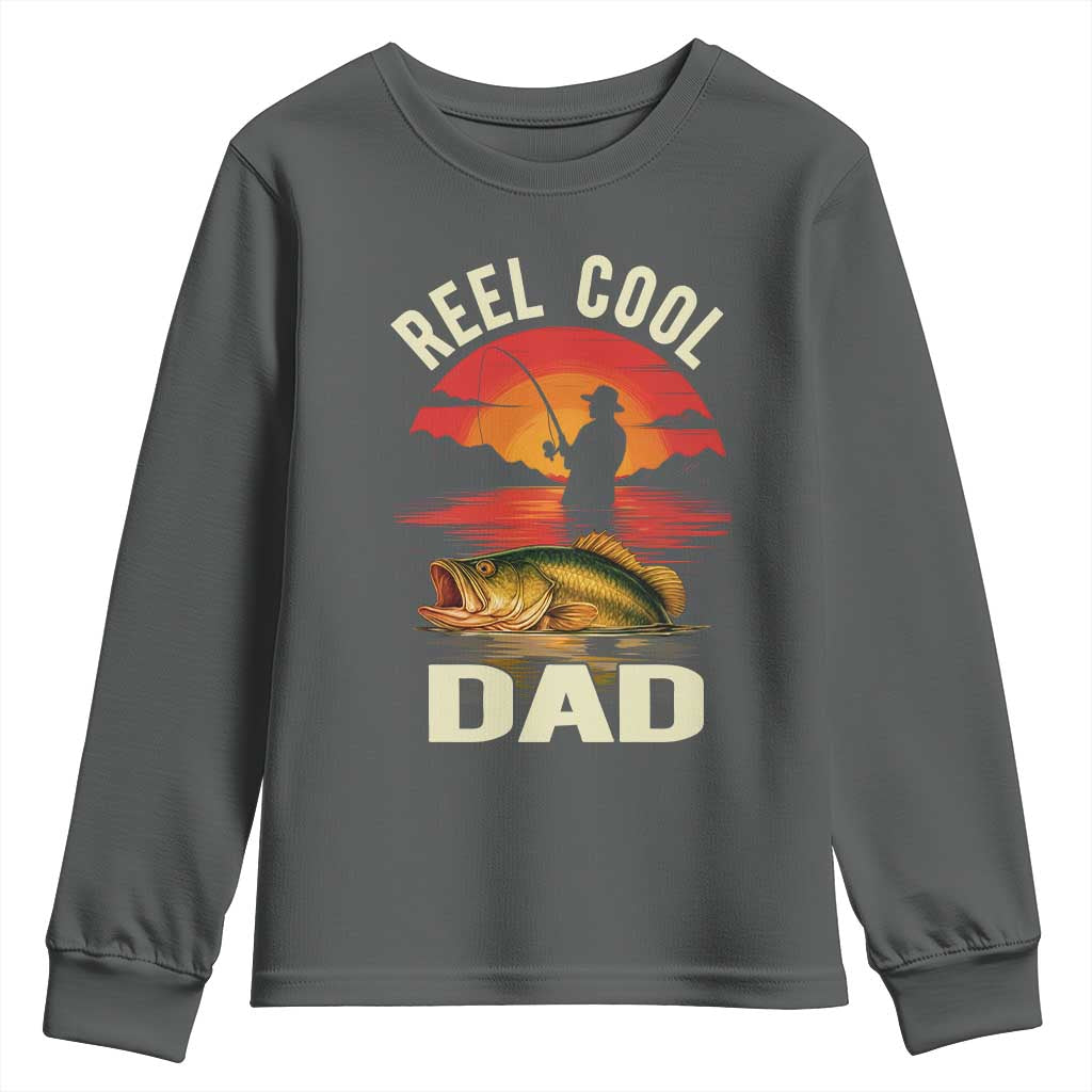 Funny Fishing Dad Youth Sweatshirt Reel Cool Dad - Wonder Print Shop
