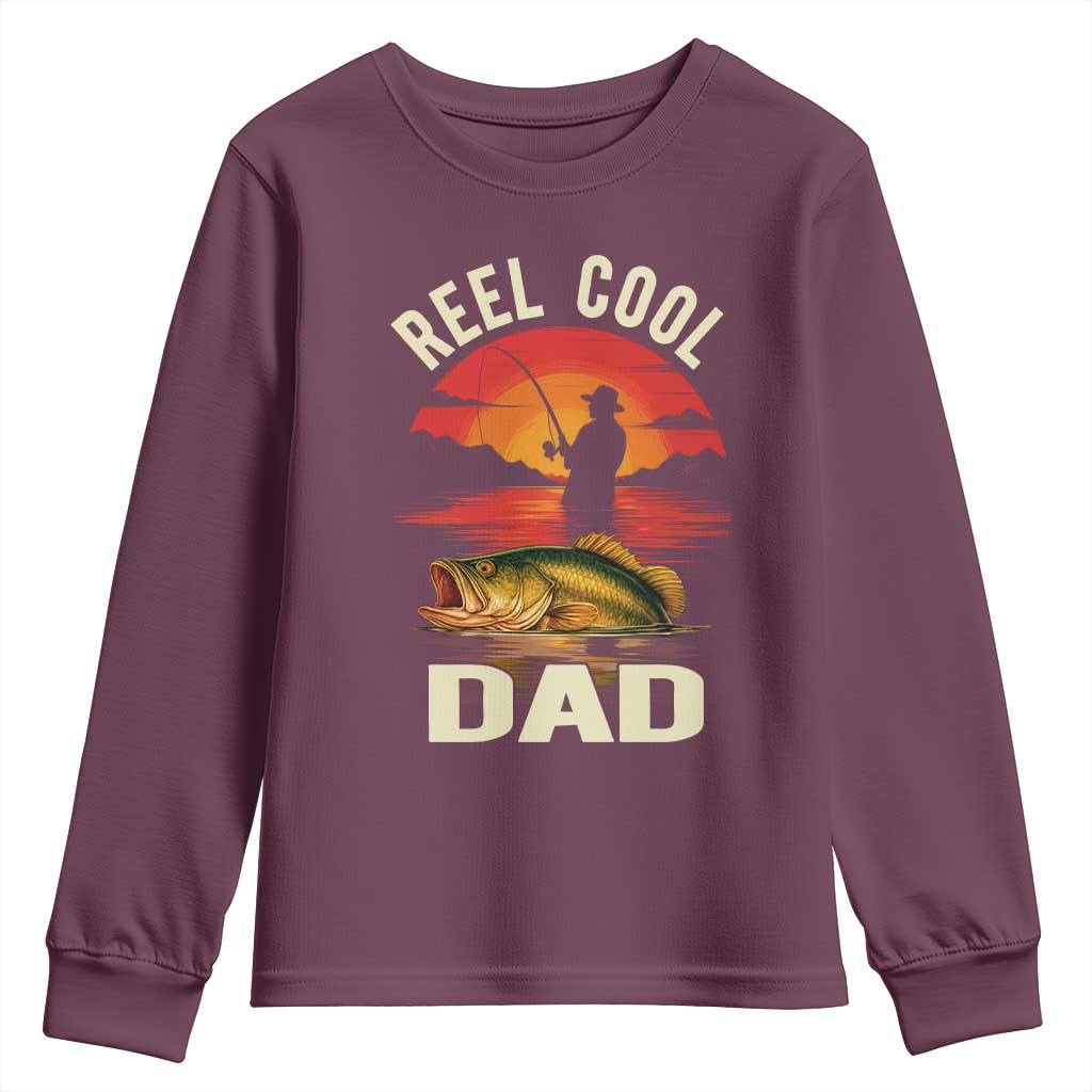 Funny Fishing Dad Youth Sweatshirt Reel Cool Dad - Wonder Print Shop