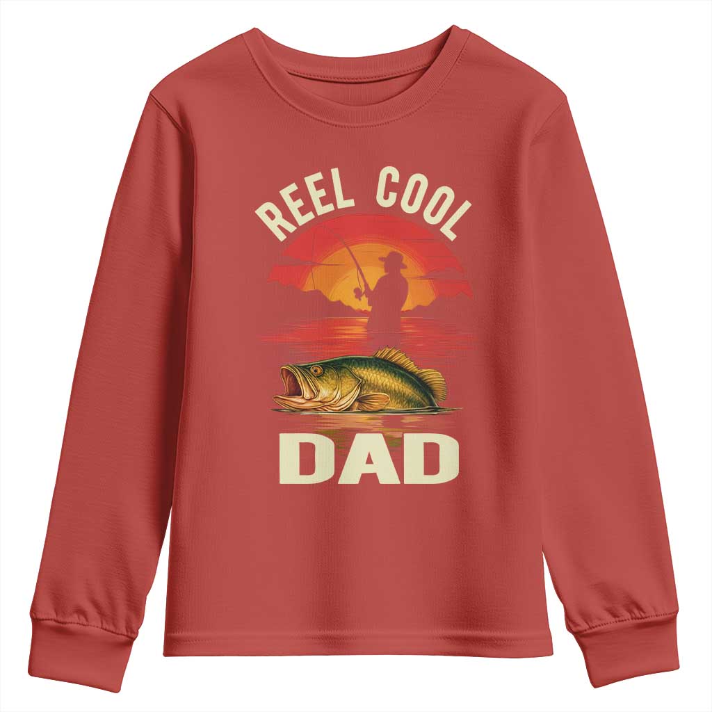Funny Fishing Dad Youth Sweatshirt Reel Cool Dad - Wonder Print Shop