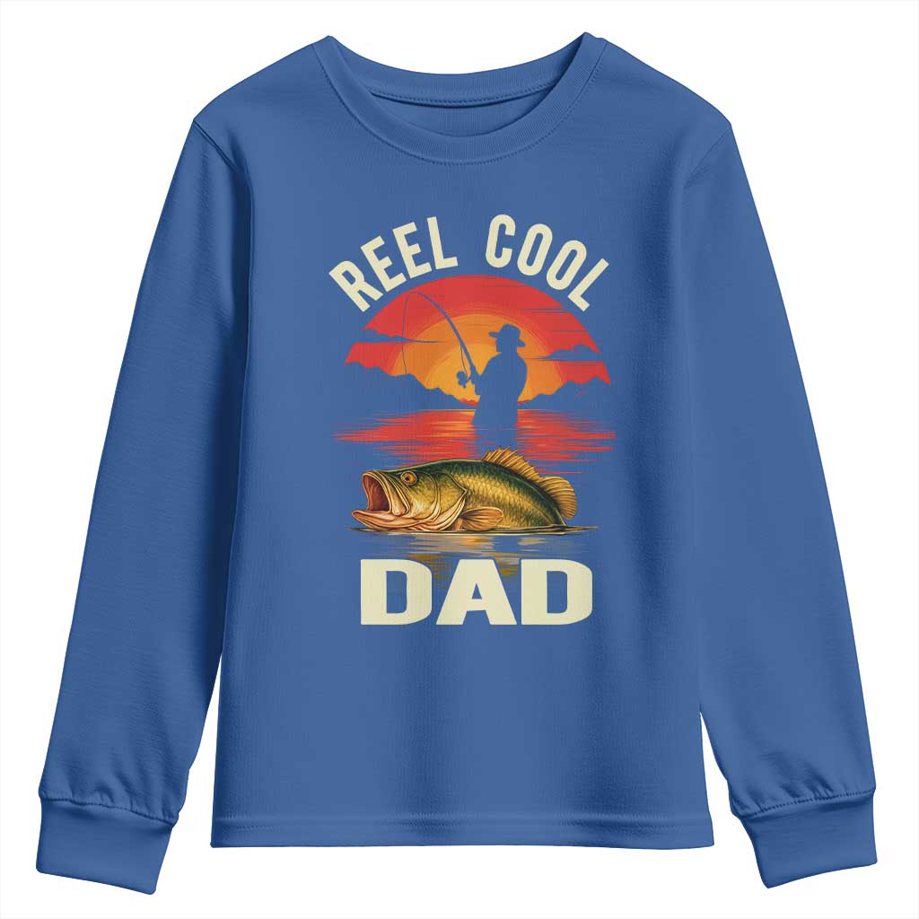 Funny Fishing Dad Youth Sweatshirt Reel Cool Dad - Wonder Print Shop