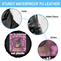 Save The Environment Eat Plastic Spare Tire Cover Funny Cute Cat Meme - Wonder Print Shop