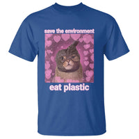Save The Environment Eat Plastic T Shirt Funny Cute Cat Meme - Wonder Print Shop