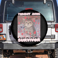 Tummy Ache Survivor Spare Tire Cover Funny Cute Cat Meme - Wonder Print Shop