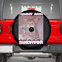 Tummy Ache Survivor Spare Tire Cover Funny Cute Cat Meme - Wonder Print Shop