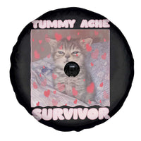 Tummy Ache Survivor Spare Tire Cover Funny Cute Cat Meme - Wonder Print Shop
