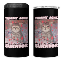 Tummy Ache Survivor 4 in 1 Can Cooler Tumbler Funny Cute Cat Meme - Wonder Print Shop