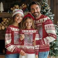 Tummy Ache Survivor Ugly Christmas Sweater Funny Cute Cat Meme - Wonder Print Shop