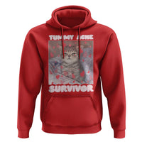 Tummy Ache Survivor Hoodie Funny Cute Cat Meme - Wonder Print Shop
