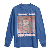Tummy Ache Survivor Long Sleeve Shirt Funny Cute Cat Meme - Wonder Print Shop