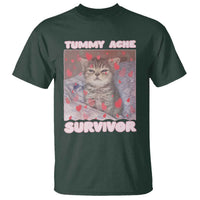 Tummy Ache Survivor T Shirt Funny Cute Cat Meme - Wonder Print Shop