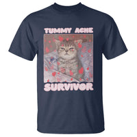 Tummy Ache Survivor T Shirt Funny Cute Cat Meme - Wonder Print Shop