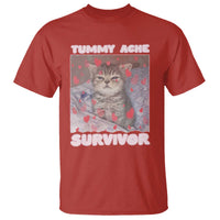 Tummy Ache Survivor T Shirt Funny Cute Cat Meme - Wonder Print Shop