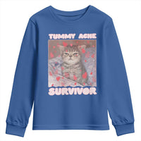 Tummy Ache Survivor Youth Sweatshirt Funny Cute Cat Meme - Wonder Print Shop