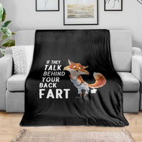 Funny Fox Meme Throw Blanket If They Talk Behind Your Back Fart  Naughty Joke - Wonder Print Shop
