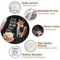 Funny Fox Meme Throw Blanket If They Talk Behind Your Back Fart  Naughty Joke - Wonder Print Shop
