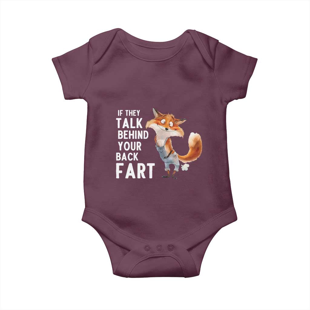 Funny Fox Meme Baby Onesie If They Talk Behind Your Back Fart  Naughty Joke - Wonder Print Shop