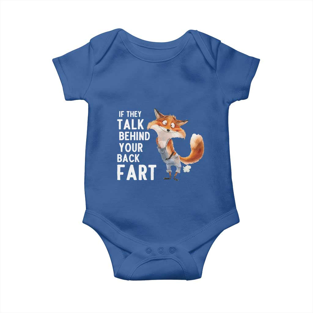 Funny Fox Meme Baby Onesie If They Talk Behind Your Back Fart  Naughty Joke - Wonder Print Shop