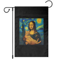 Mona Lisa Cat Starry Night Garden Flag - Wonder Print Shop