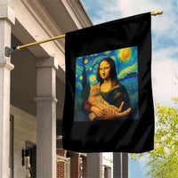 Mona Lisa Cat Starry Night Garden Flag - Wonder Print Shop
