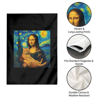Mona Lisa Cat Starry Night Garden Flag - Wonder Print Shop