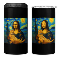 Mona Lisa Cat Starry Night 4 in 1 Can Cooler Tumbler - Wonder Print Shop