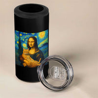 Mona Lisa Cat Starry Night 4 in 1 Can Cooler Tumbler - Wonder Print Shop