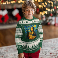 Mona Lisa Cat Starry Night Ugly Christmas Sweater - Wonder Print Shop