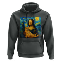 Mona Lisa Cat Starry Night Hoodie - Wonder Print Shop