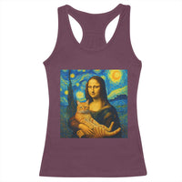 Mona Lisa Cat Starry Night Racerback Tank Top - Wonder Print Shop