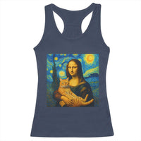 Mona Lisa Cat Starry Night Racerback Tank Top - Wonder Print Shop