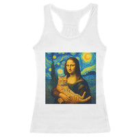 Mona Lisa Cat Starry Night Racerback Tank Top - Wonder Print Shop