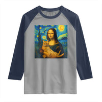Mona Lisa Cat Starry Night Raglan Shirt - Wonder Print Shop