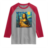 Mona Lisa Cat Starry Night Raglan Shirt - Wonder Print Shop