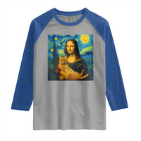 Mona Lisa Cat Starry Night Raglan Shirt - Wonder Print Shop
