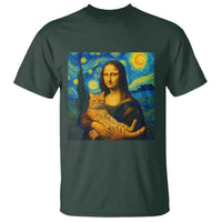 Mona Lisa Cat Starry Night T Shirt - Wonder Print Shop