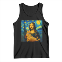 Mona Lisa Cat Starry Night Tank Top - Wonder Print Shop