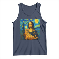 Mona Lisa Cat Starry Night Tank Top - Wonder Print Shop